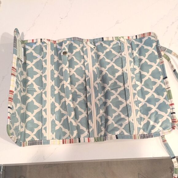 Pottery Barn Mixed Stripe Jewelry Roll Travel Organizer Bag - Picture 4 of 6